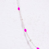 Sunburst Paperclip - Pink Enamel - Sterling Silver