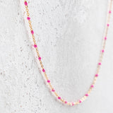 Cable Enamel in Pink - Gold Filled