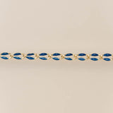 Gold Enamel Chain in Blue