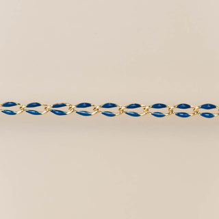 Gold Enamel Chain in Blue