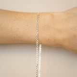 Chunky Flattened Curb - Small - Sterling Silver