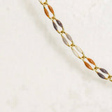 Gold Enamel Chain in Latte