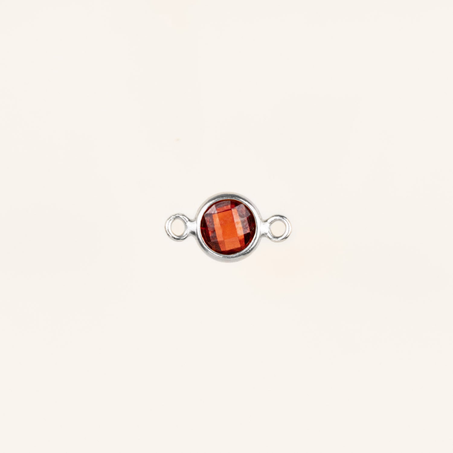 Birthstone Connector Charm - Sterling Silver