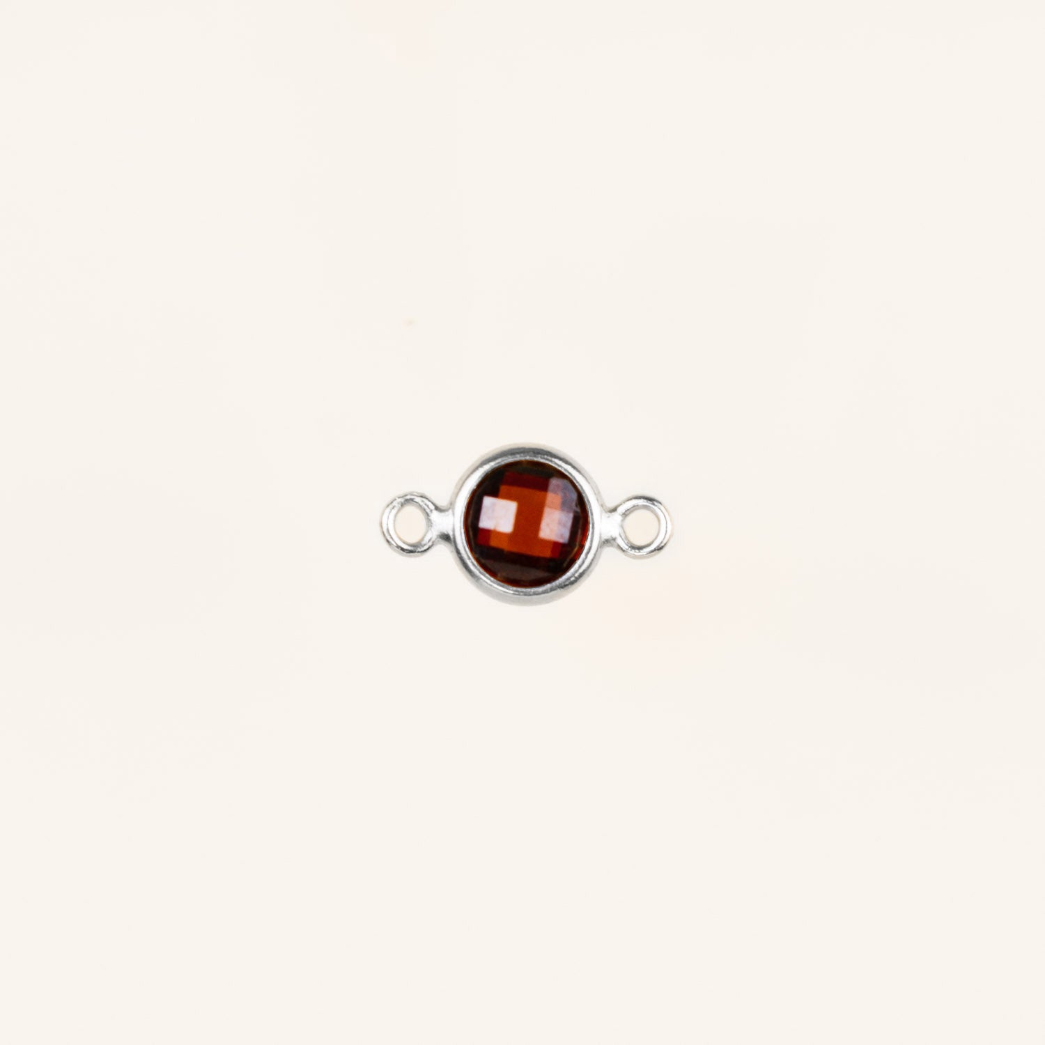 Birthstone Connector Charm - Sterling Silver