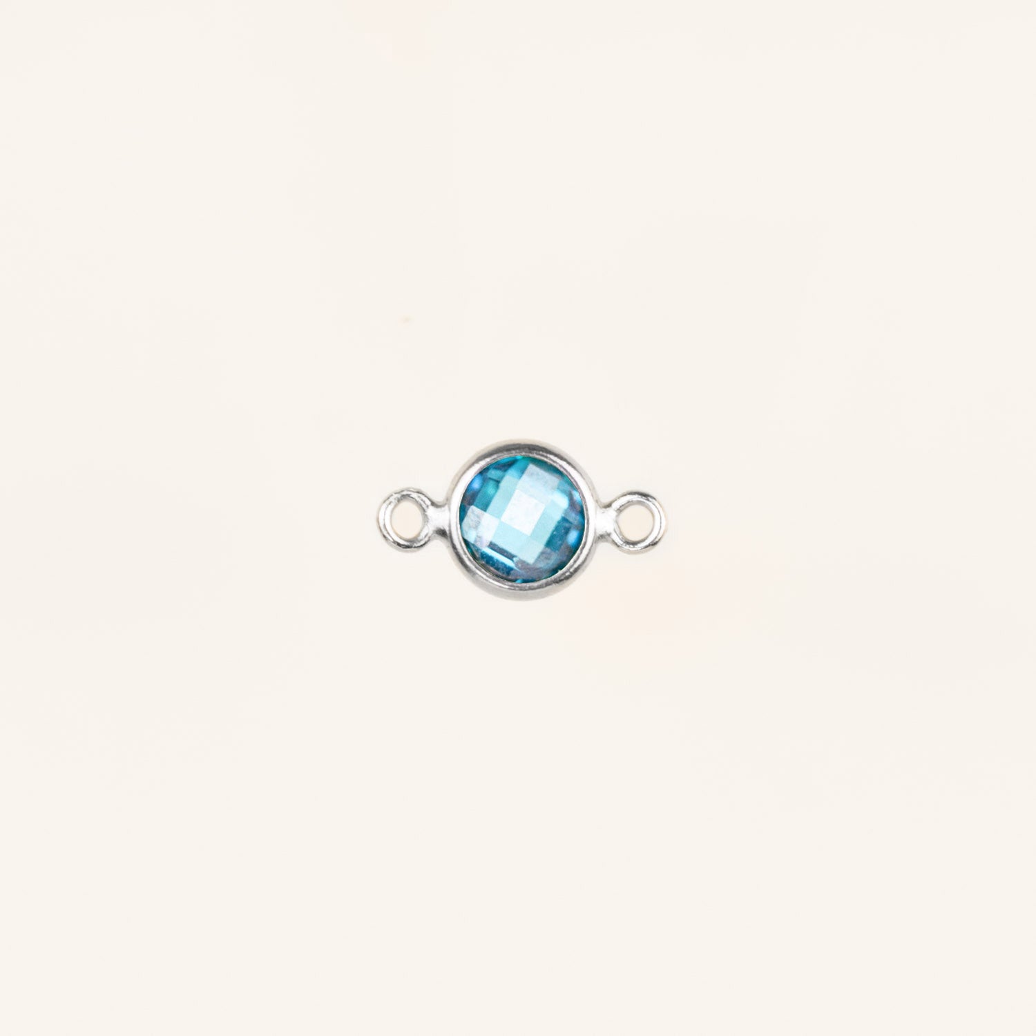 Birthstone Connector Charm - Sterling Silver