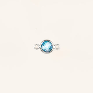 Birthstone Connector Charm - Sterling Silver