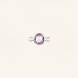 Birthstone Connector Charm - Sterling Silver
