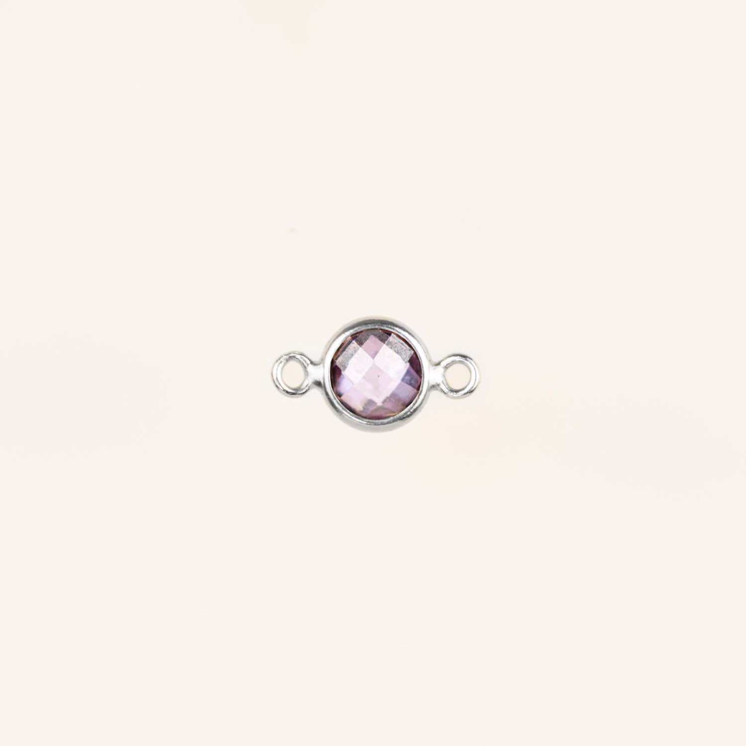Birthstone Connector Charm - Sterling Silver