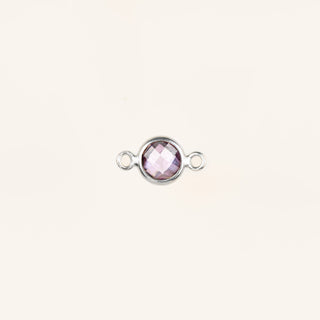 Birthstone Connector Charm - Sterling Silver