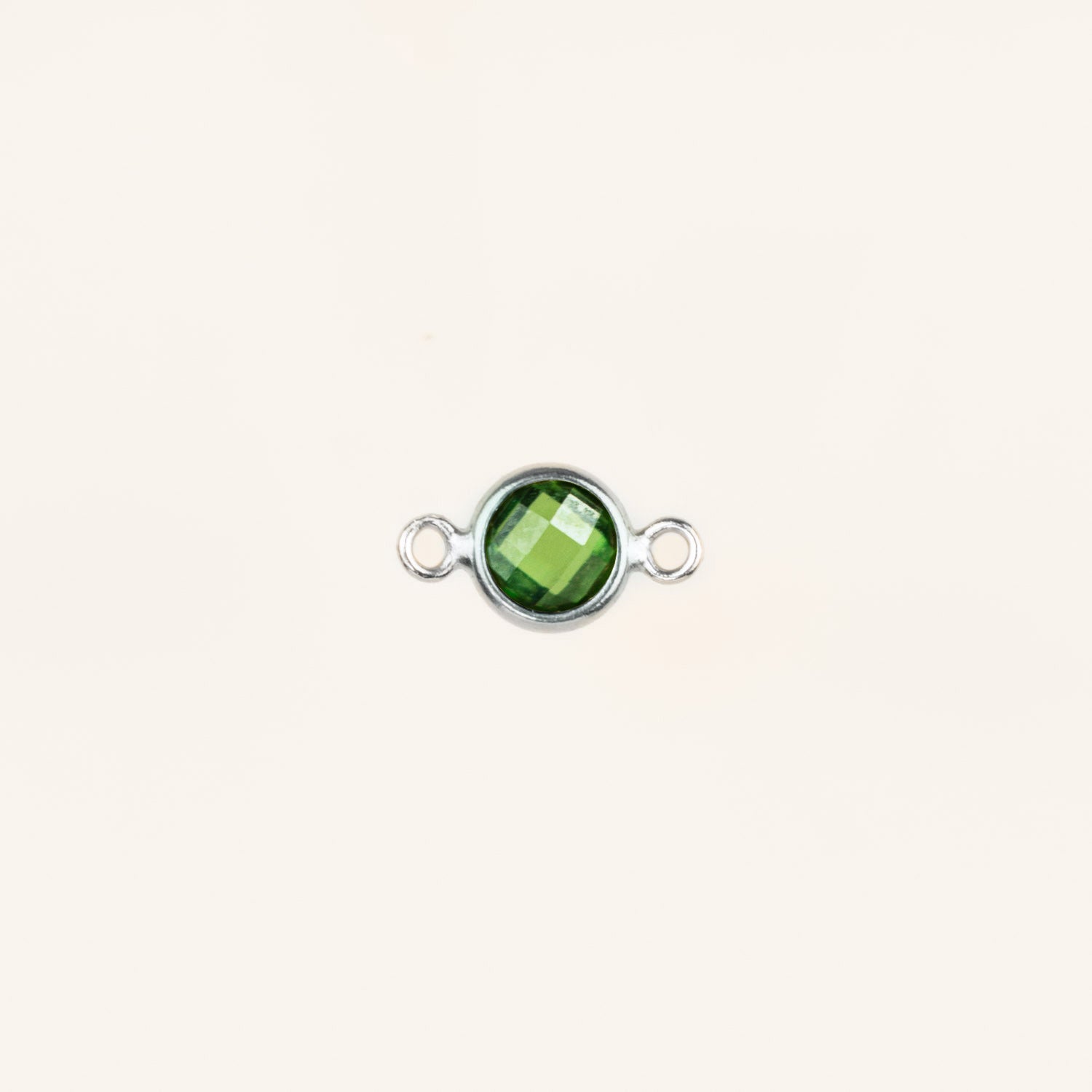 Birthstone Connector Charm - Sterling Silver