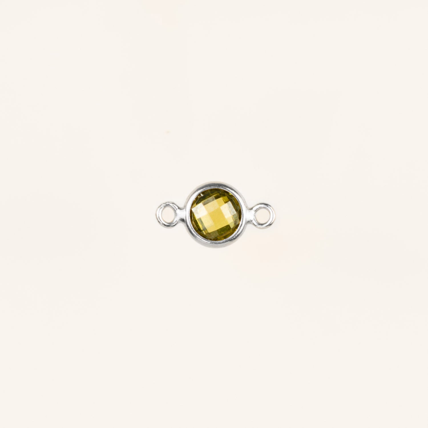 Birthstone Connector Charm - Sterling Silver