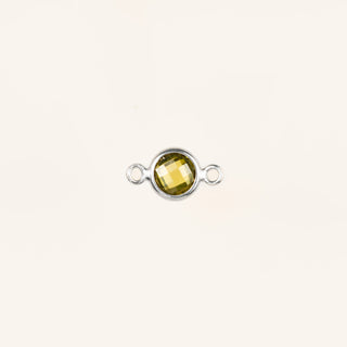 Birthstone Connector Charm - Sterling Silver
