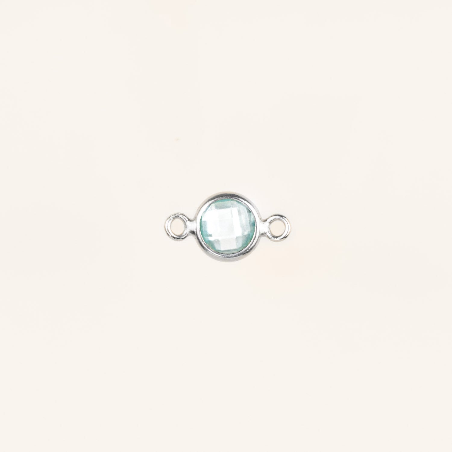 Birthstone Connector Charm - Sterling Silver
