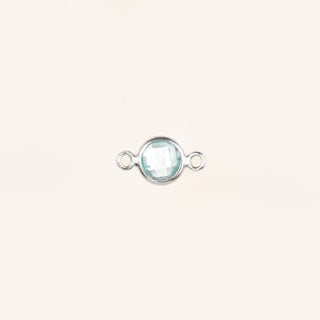 Birthstone Connector Charm - Sterling Silver