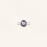 Birthstone Connector Charm - Sterling Silver