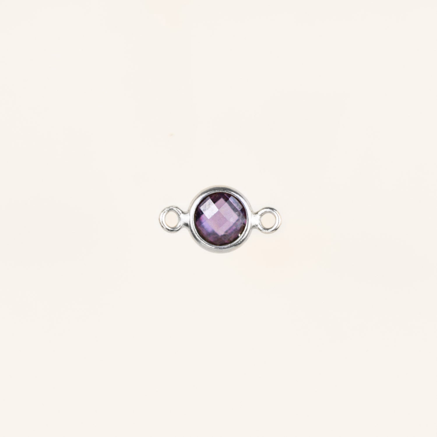 Birthstone Connector Charm - Sterling Silver