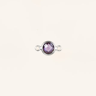 Birthstone Connector Charm - Sterling Silver