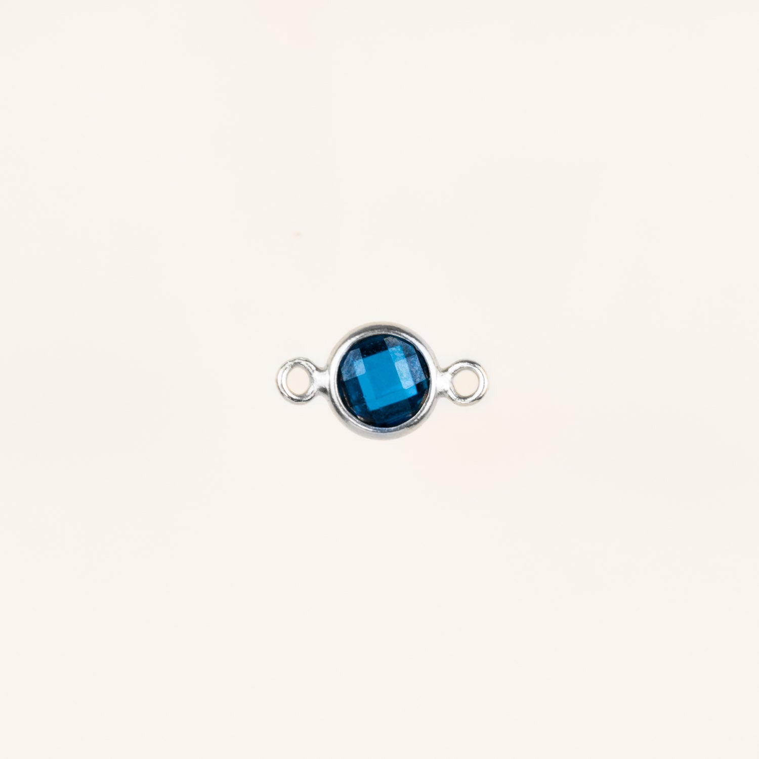 Birthstone Connector Charm - Sterling Silver