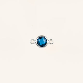 Birthstone Connector Charm - Sterling Silver