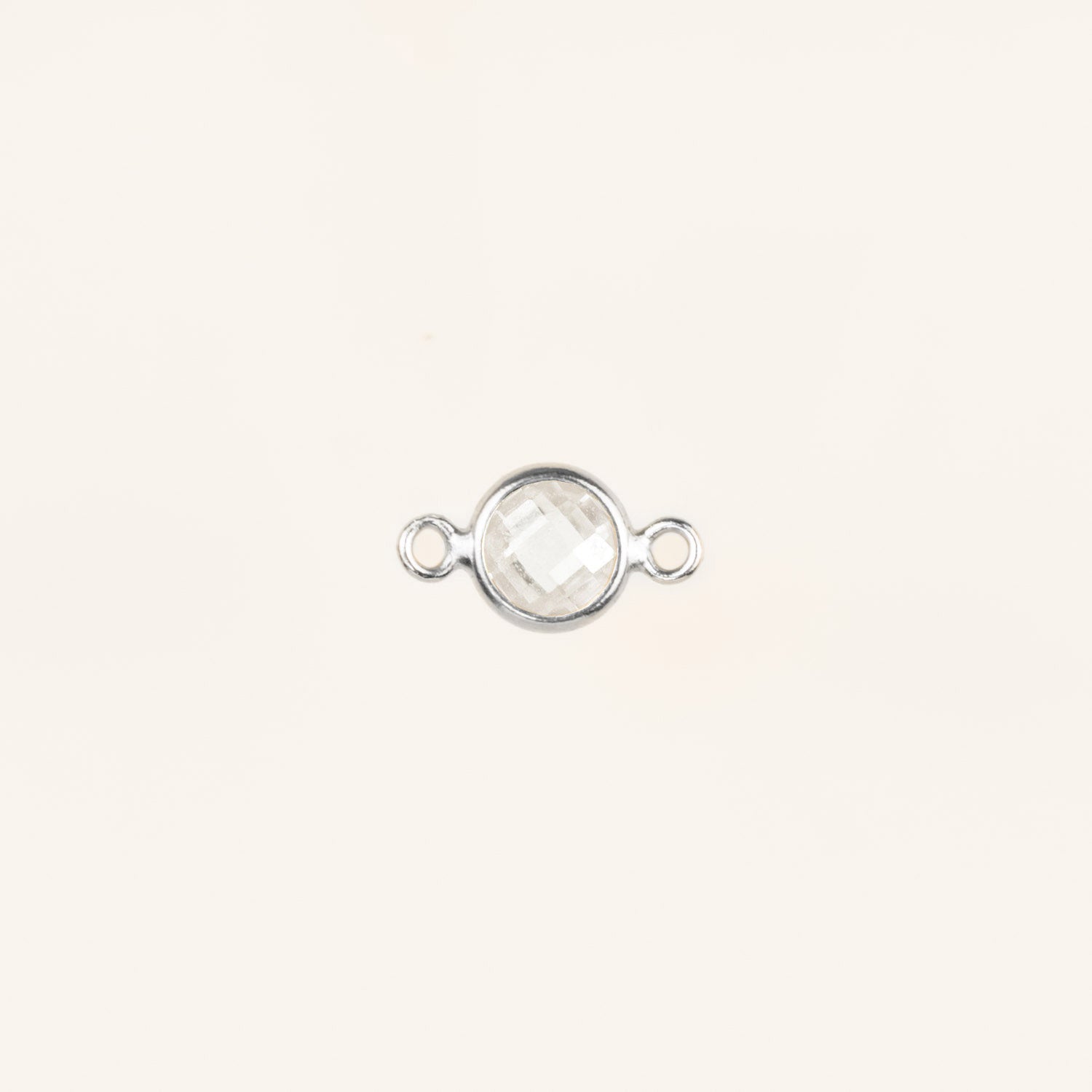Birthstone Connector Charm - Sterling Silver