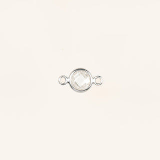 Birthstone Connector Charm - Sterling Silver