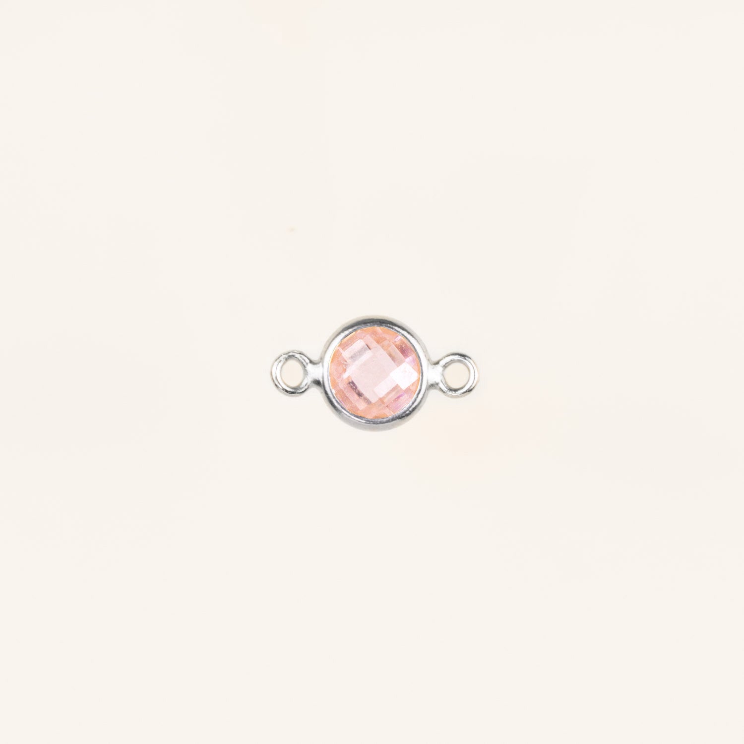 Birthstone Connector Charm - Sterling Silver