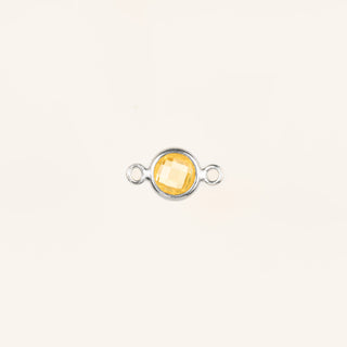 Birthstone Connector Charm - Sterling Silver