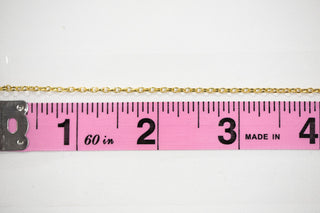 Chain18 necklace being measured with a ruler