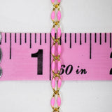 Gold Enamel Chain in Pink