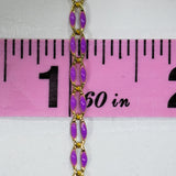 Gold Enamel Chain in Purple