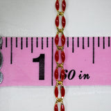 Gold Enamel Chain in Red