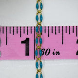 Gold Enamel Chain in Teal