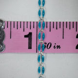 Silver Enamel Chain in Blue