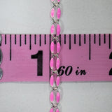 Silver Enamel Chain in Pink