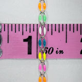 Silver Enamel Chain in Rainbow