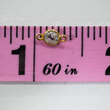 Gold Plated - White CZ Bezel Connector - 4mm