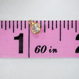 Gold Plated - White CZ Bezel Charm - 4mm