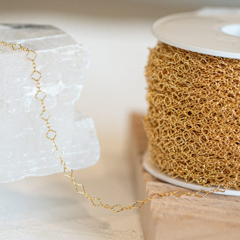 CloverChain-33 gold chain roll and sample