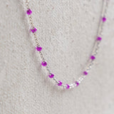 Cable Enamel in Purple - Sterling Silver