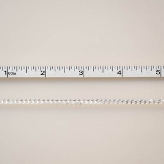 Flattened Curb - Medium - Sterling Silver