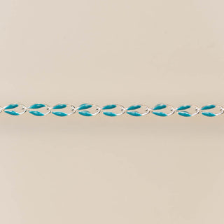 Silver Enamel Chain in Blue