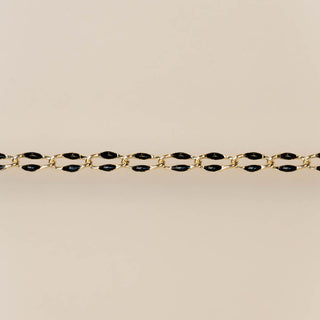 Gold Enamel Chain in Black