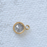 White CZ Bezel Drop - Gold Filled - 4mm