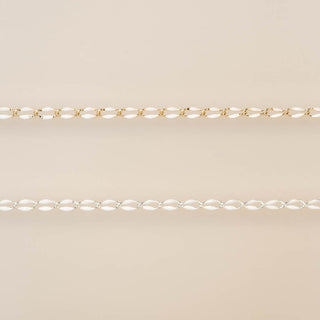 Silver Enamel Chain in White