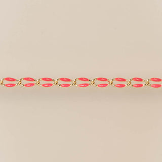 Gold Enamel Chain in Fuchsia