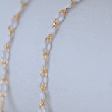 Linked Enamel Chain - White - Gold Filled