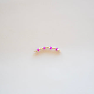 Fuchsia + 3 Gold - Bead Connector - GF