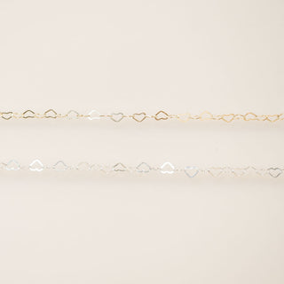 Flat Hearts - Medium - Sterling Silver