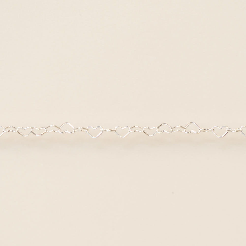 silver heart chain for permanent jewelry
