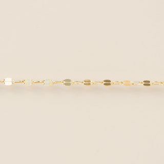 Textured Dapped - Single Link Paperclip - Gold Filled